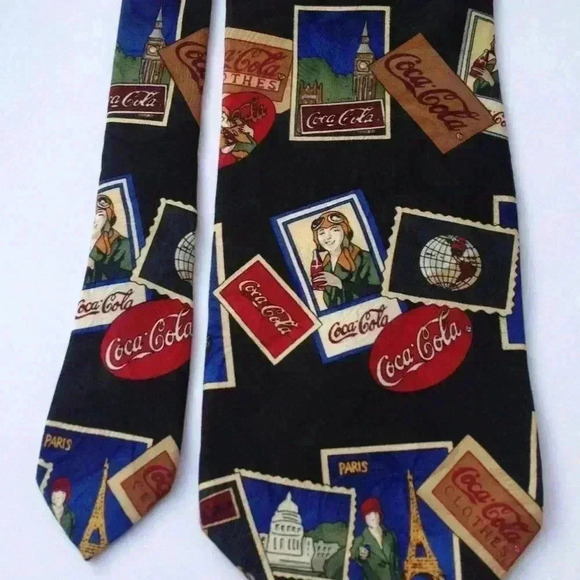 COCA - COLA BRAND - 100% Silk Tie - 58" x 4" - Picture 3 of 4